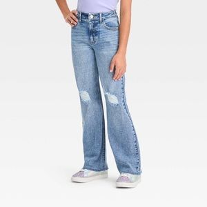 Girls' High-Rise Wide Leg Baggy Jeans - art class sz 14 (A61-A62) #boxB3